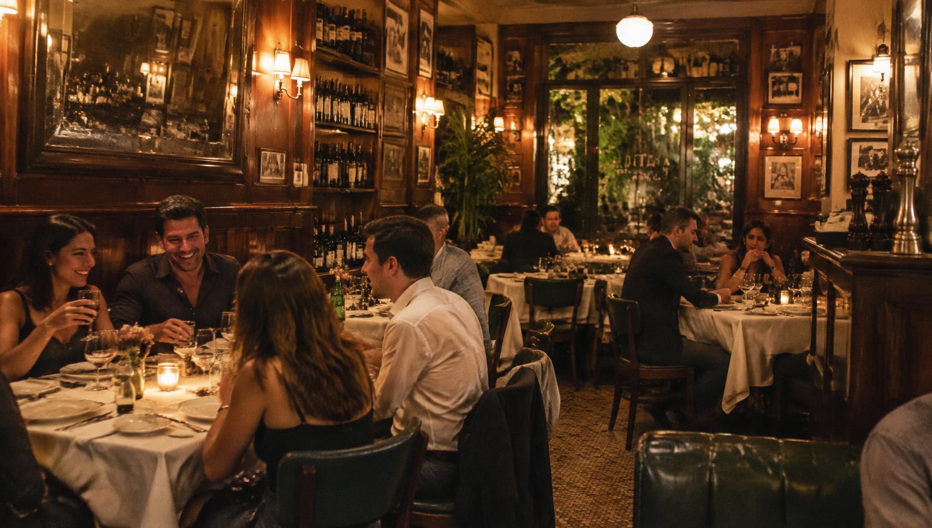Salle du restaurant MANOU en soirée