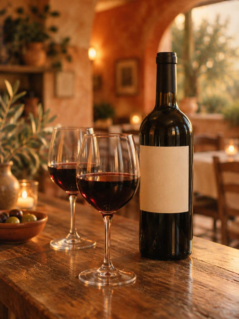 Verres de vin rouge et bouteille sur le bar
